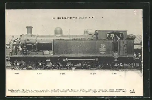 AK Belgische Eisenbahn-Lokomotive No. 1061