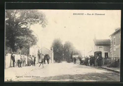 AK Bologne, Rue de Chaumont, Strasse im Sonnenschein