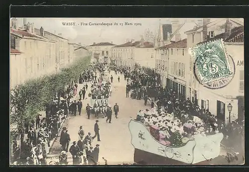 AK Wassy, Fete Carnevalesque du 13 Mars 1904
