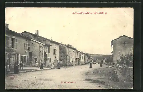 AK Rachecourt-sur-Marne, La Grande-Rue, Strassenpartie in der Ortschaft