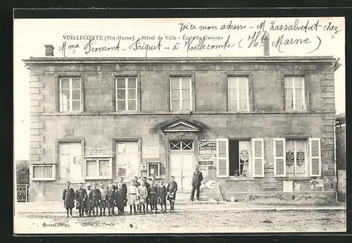 AK Voillecomte, Hôtel de Ville, École de Garcons, Knabenschule