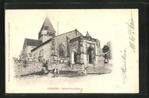 AK Poissons, Eglise Saint-Aignan, Kirche