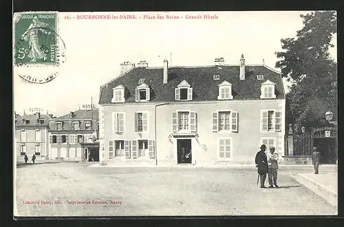 AK Bourbonne-les-Bains, Place des Bains, Grands Hotel