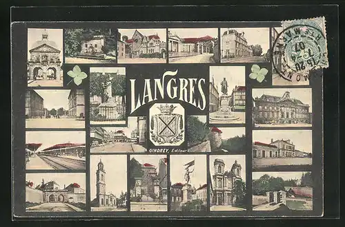 AK Langres, Bahnhof, Denkmal & Stadttor