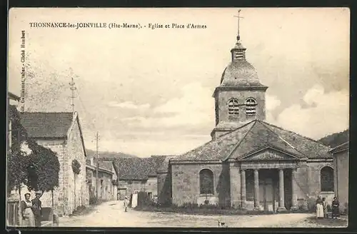 AK Thonnance-les-Joinville, Eglise et Place d`Armes, Partie mit Kirche