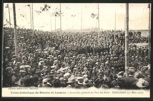 AK Chaumont, Union Catholique du Diocèse, Assemblée générale du Parc Ste Marie 1926
