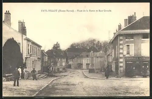 AK Fayl-Billot, Place de la Barre et Rue Grande