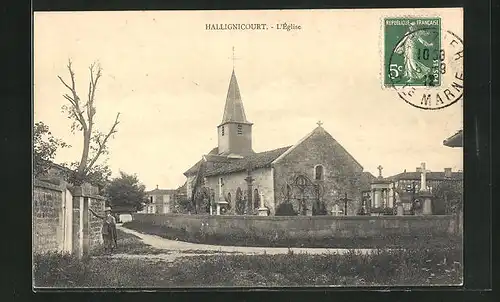 AK Hallignicourt, Blick auf die Kirche