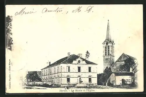 AK Hortes, La Mairie et l`Eglise