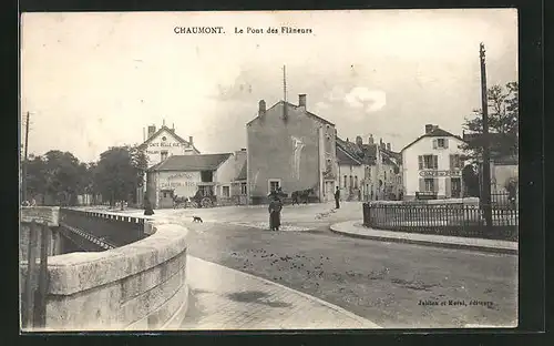 AK Chaumont, Le Pont des Flaneurs, Cafe du Pont