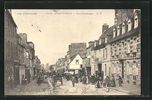 AK Pontorson / Côte d`Emeraude, Rue Couesnon, Strassenpartie