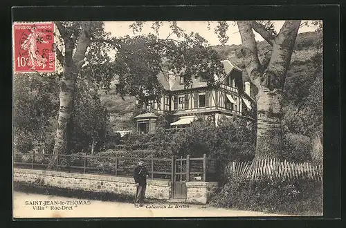 AK Saint-Jean-le-Thomas, Blick auf die Villa Roc-Dret
