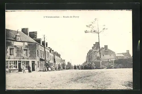 AK Villebaudon, Route de Percy, Ortspartie