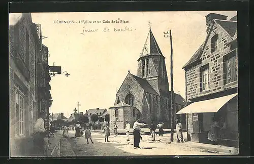 AK Cérences, L'Eglise et un Coin de la Place