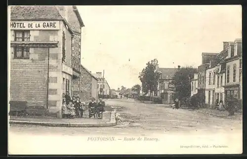 AK Pontorson, Route de Baucey, Hotel de la Gare