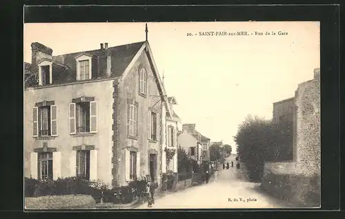 AK Saint-Pair-sur-Mer, Rue de la Gare