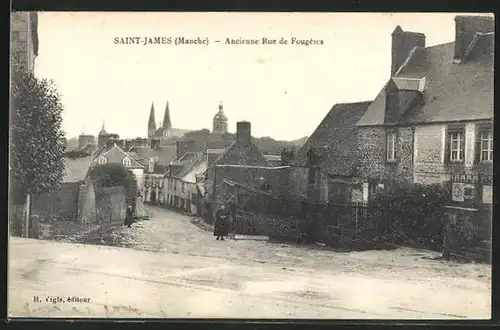 AK Saint-James, Ancienne Rie de Fougères, Blick in die Strasse