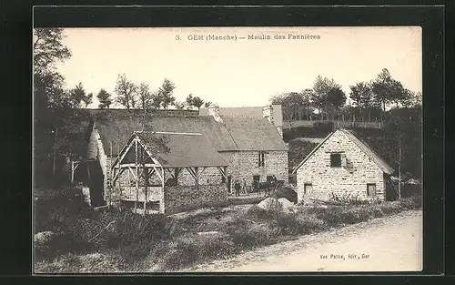 AK Ger, Moulin des Fannières, Wassermühle