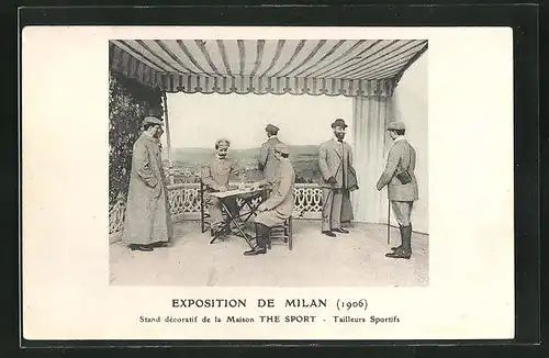 AK Milan, Exposition 1906, Stand décoratif de la Maison The Sport, Tailleurs Sportifs