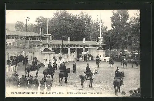 AK Lyon, Int. Ausstellung 1914, Entree principale, rive droite