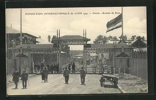 AK Lyon, Int. Ausstellung 1914, Entree Avenue de Saxe