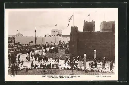 AK London, The British Empire Exhibition, East Africa and Cold Coast Buildings