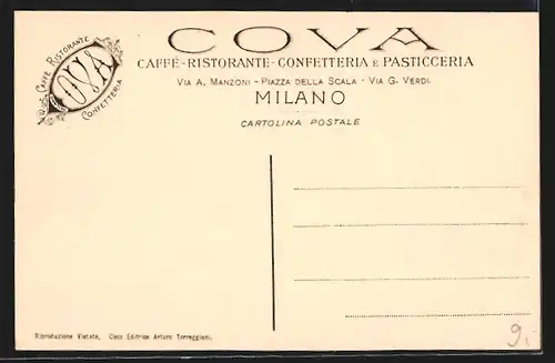 AK Milano, Caffe-Ristorante Cova, Via A. Manzoni, Confetteria