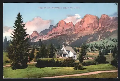 AK Karerpass, Blick zur Kapelle