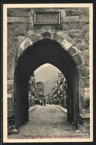 AK Sterzing, Blick durch den Stadtturm