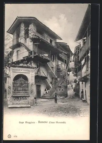 AK Baveno, Casa Morandi, Haus mit vielen Treppen