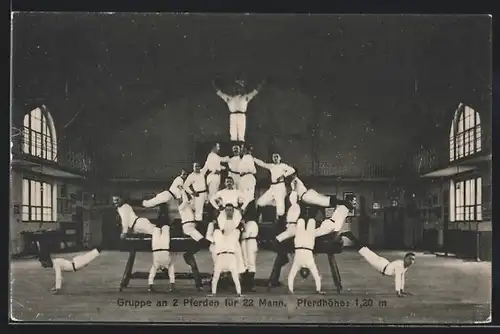 AK Gruppe an 2 Pferden für 22 Mann