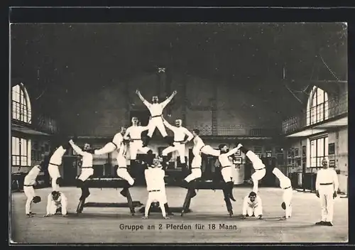 AK Gruppe an 2 Pferden für 18 Mann