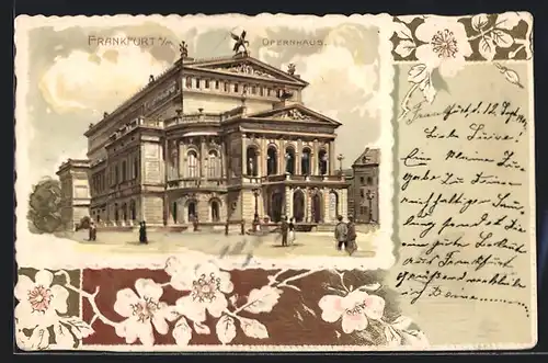 Passepartout-Lithographie Frankfurt /Main, Opernhaus