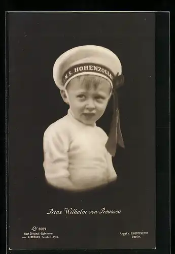 AK Portrait Prinz Wilhelm als Bube mit Matrosenmütze