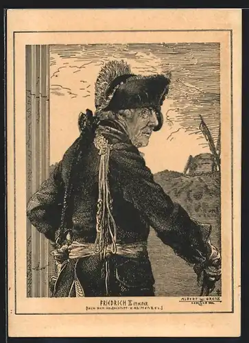 Künstler-AK König Friedrich II. (der Grosse) im Alter