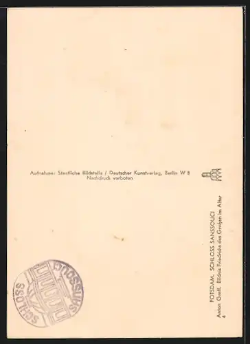 AK Bildnis Friedrich des Grossen im Alter in Schloss Sansoucci