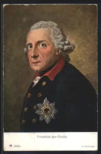 Künstler-AK König Friedrich II. (der Grosse) im Portrait