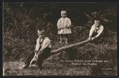 AK Die Prinzen Wilhelm, Louis Ferdinand und Friedrich von Preussen