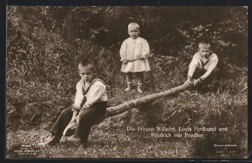 AK Prinz Friedrich Georg von Preussen mit Wilhelm und Louis Ferdinand