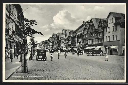 AK Friedberg i. H., Autos in der Kaiserstrasse