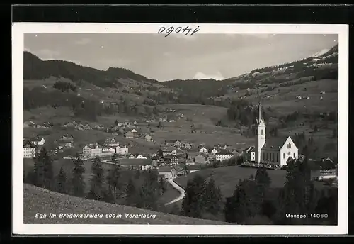 AK Egg im Bregenzerwald, Ortstotale mit der Kirche