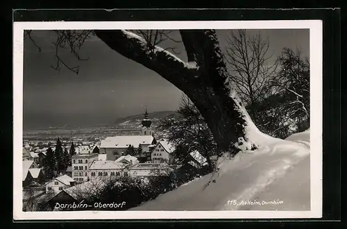 AK Dornbirn-Oberdorf, Blick auf den eingeschneiten Ort