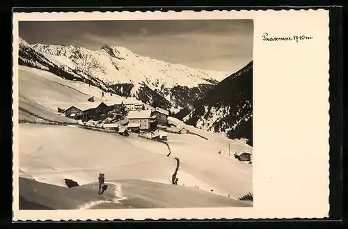 AK Praxmar, Blick auf den eingeschneiten Hochalpiner Wintersportplatz