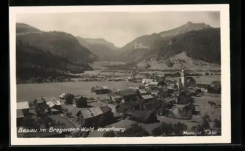 AK Bezau im Bregenzer Wald, Blick auf die Kirche im Ort