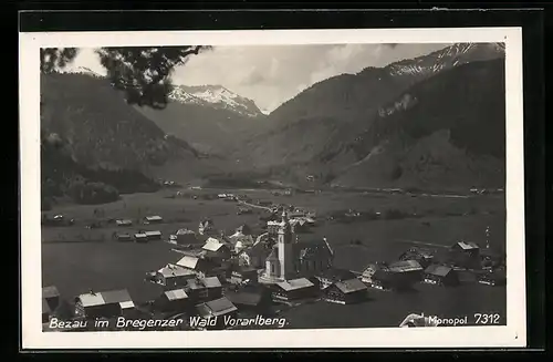 AK Bezau im Bregenzer Wald, Ortstotale mit der Kirche