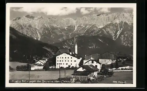 AK Leogang, Blick auf die Stadt mit Kirche