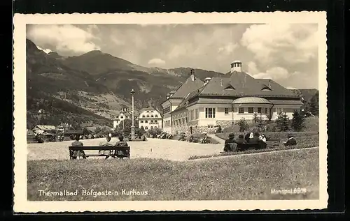 AK Thermalbad Hofgastein, Besucher am Kurhaus