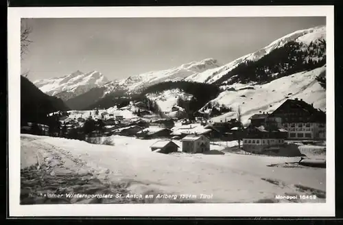 AK St. Anton am Arlberg, Generalansicht im Schnee