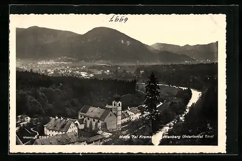 AK Kramsach-Rattenberg /Unterinntal, Ortspartie mit Kirche im Marla Tal