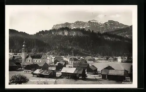 AK Bezau im Bregenzer Wald, Ortstotale mit Kirche